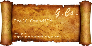 Greff Csanád névjegykártya